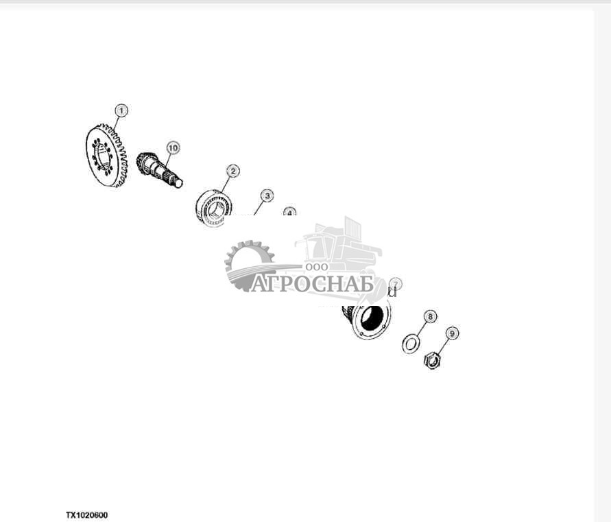 Задн. входн. кон. шест. и набор зубч. венц. 